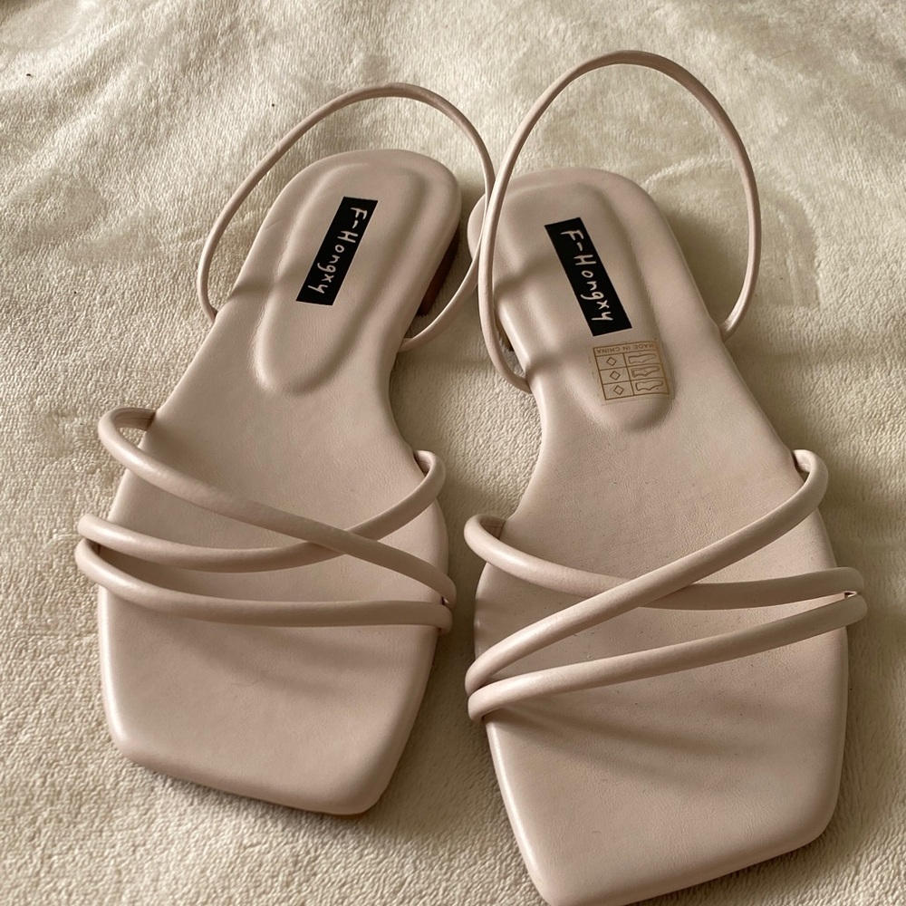 Women's Cream Strappy Sandals